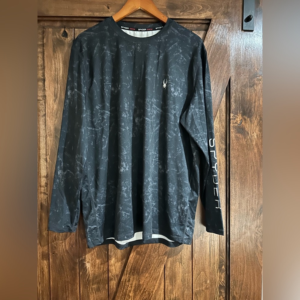 Spyder Rash guard Black Long Sleeve Swim Shirt